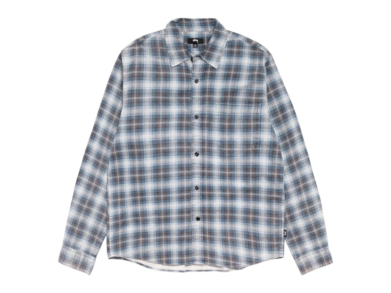 Stussy Dax Plaid Shirt Blue Men's - FW25 - US