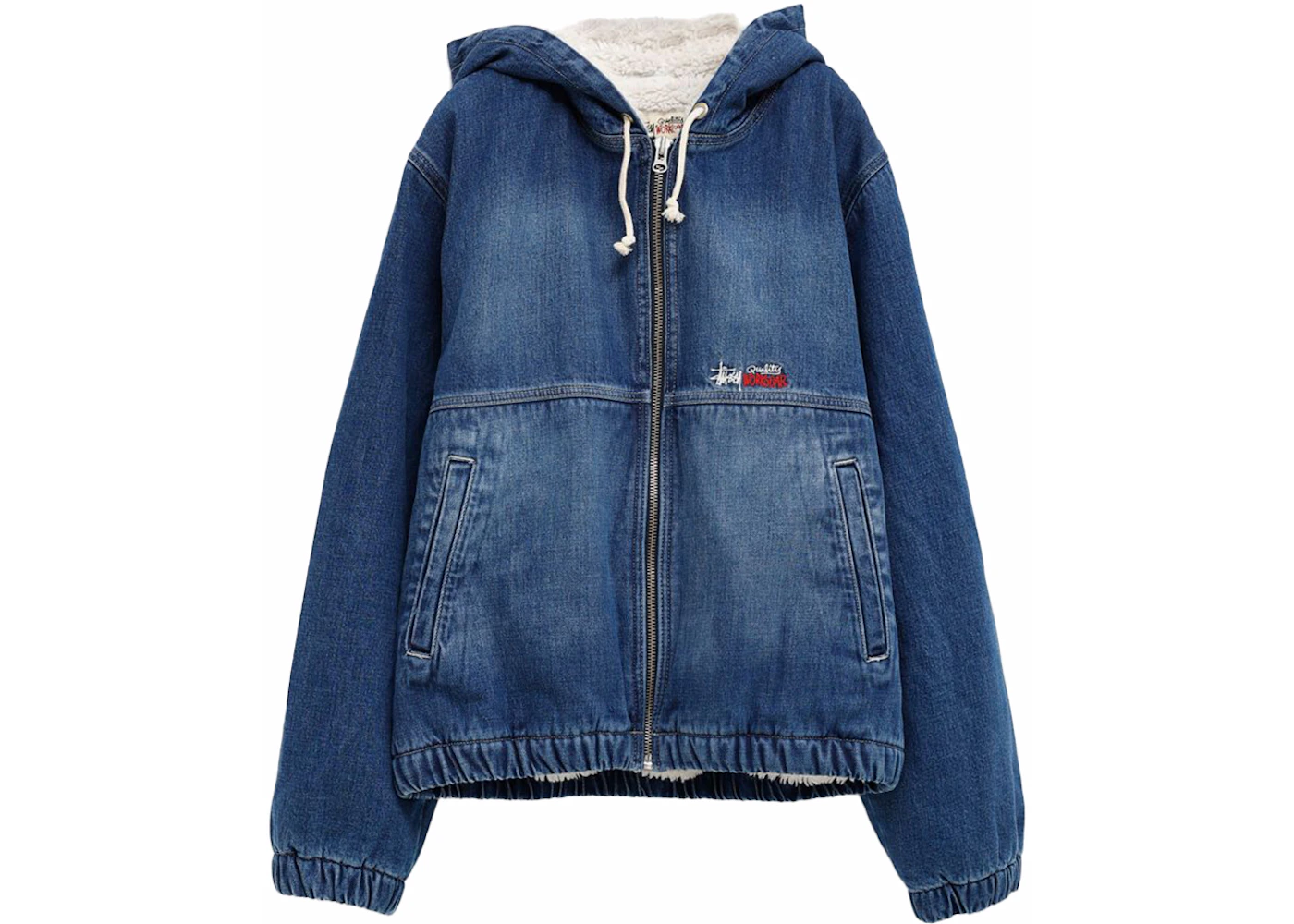 Stussy Denim Sherpa Work Jacket Dark Navy Men's SS24 US