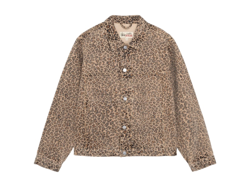 新着 Denim Stussy Trucker US - SS25 - Men's Leopard Jacket ジャケット・アウター