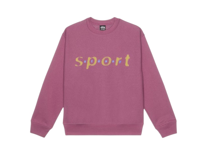 Stussy Dot Sport Crew Sweatshirt Berry Men's - FW24 - US