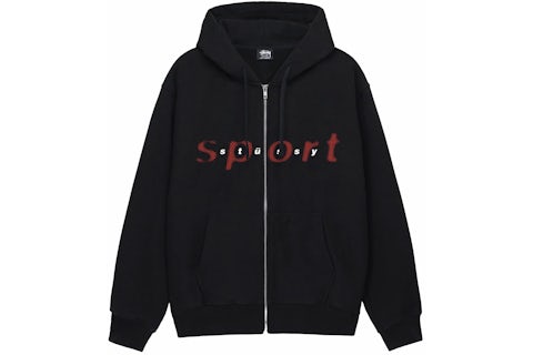 Stussy Dot Sport Zip Hoodie Black Men's SS24 US