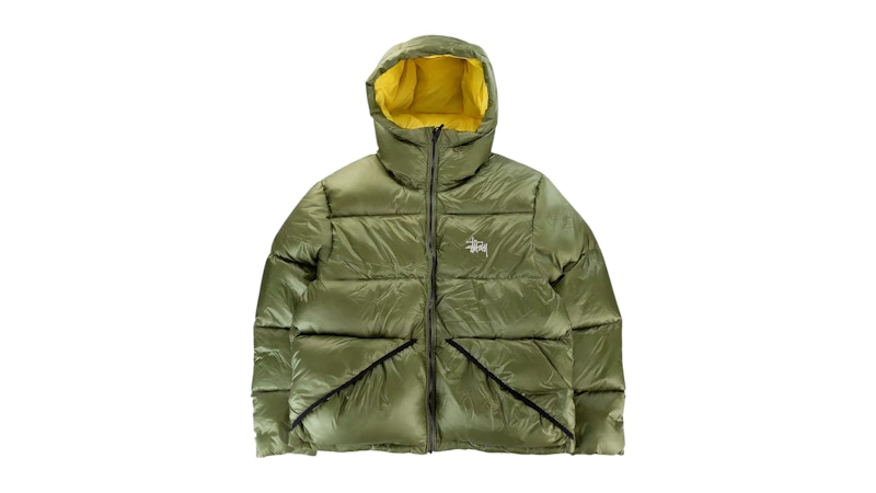 Stussy Down Micro Ripstop Parka Olive Men's - FW24 - US
