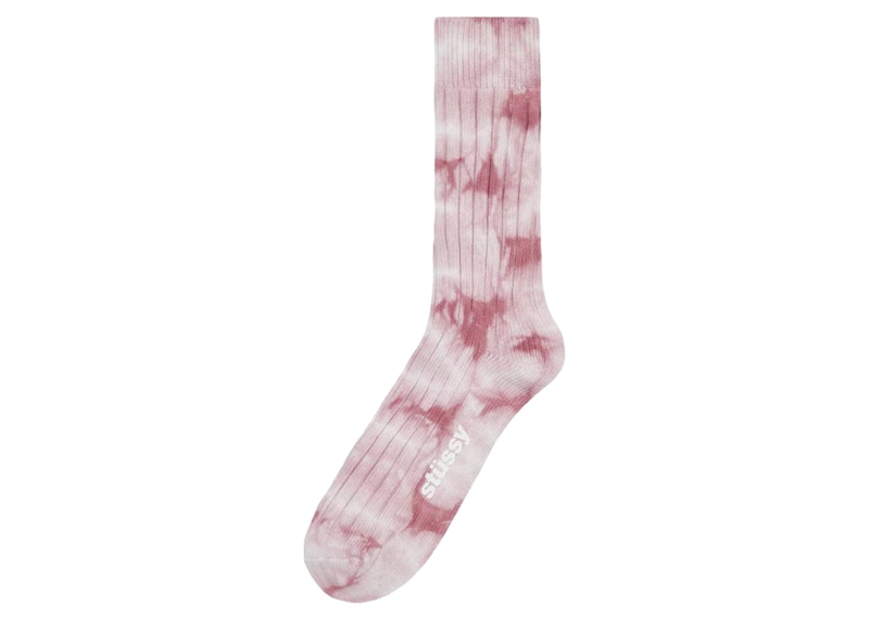 Stüssy Dyed Ribbed Crew Socken Berry