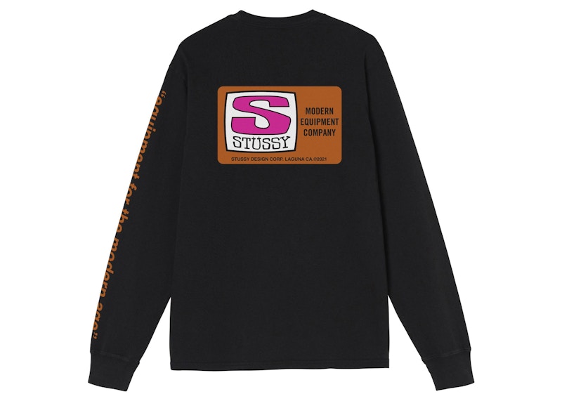 Stussy Equipment Company Pigment Dyed L/S Tee Black 남성 - KR