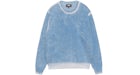 Stüssy Faded Cotton Knit Crew Blau