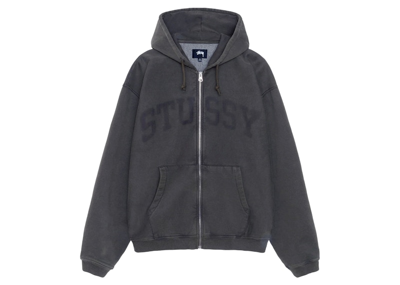 Stussy Faded Graphic Zip Hoodie Washed Black Hombre FW24 MX