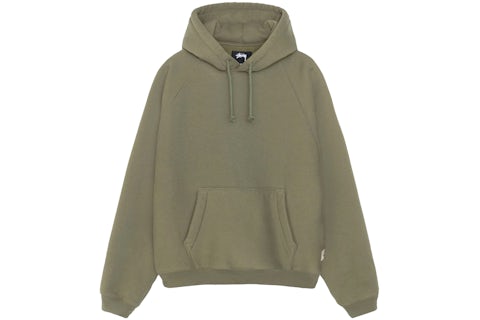 Stussy Fleece Raglan Hoodie Olive Men's FW24 US - Main Image