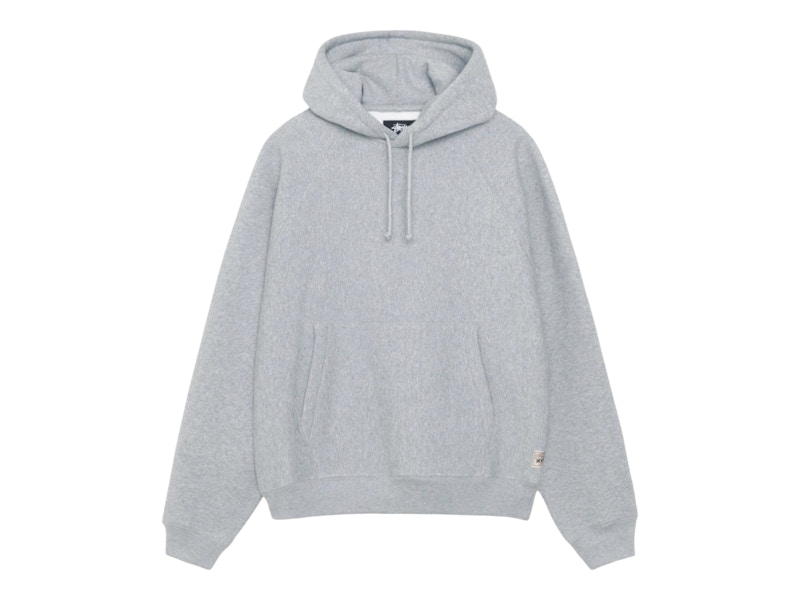 Stussy Fleece Raglan Zip Hoodie Grey Heather Men's - FW24 - US Stussy Fleece Raglan Zip Hoodie Grey Heather Men's - FW24 - US