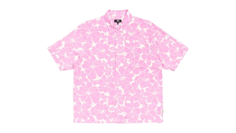 Stussy Floral Hawaiian Shirt Pink