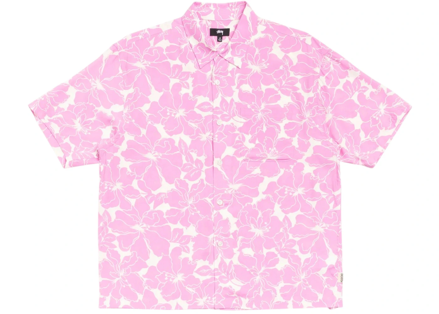 Stussy Floral Hawaiian Shirt Pink