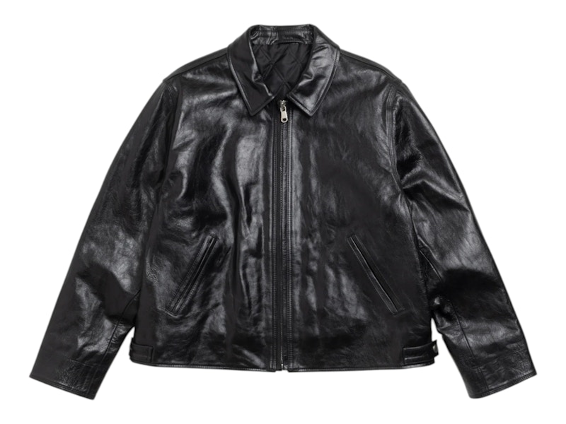 Stussy Garage Leather Jacket Black Men's - SS26 - US