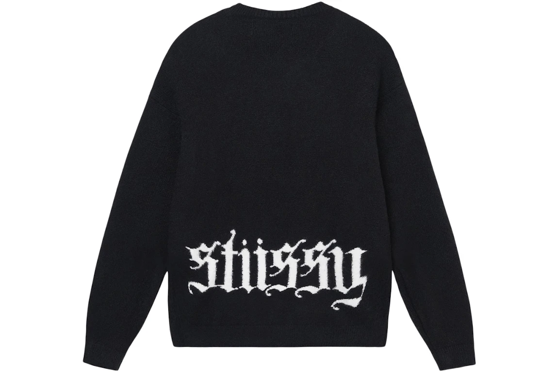 Stussy Gothic Sweater Black - AW22 - DE