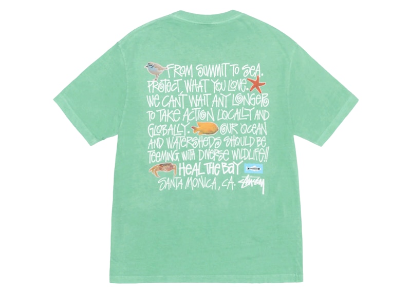 Stussy Heal The Bay Pigment Dyed Summit To Sea Tee Seafoam メンズ - SS24 - JP