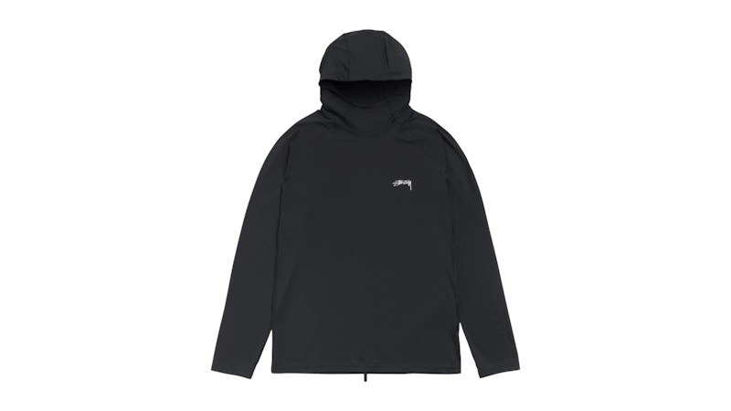 Stussy Hooded Rash Guard Top Black