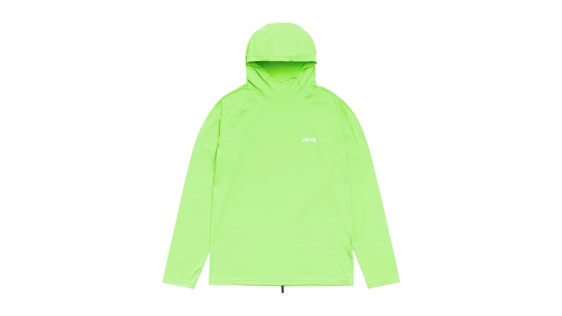 Stussy Hooded Rash Guard Top Lime