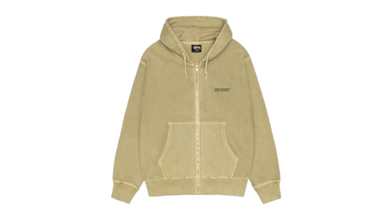 トップス STUSSY JUMBO ZIP HOODIE PIGMENT DYED Stussy Jumbo Pig Dyed Zip Hoodie Elm Men's - SS26 - US