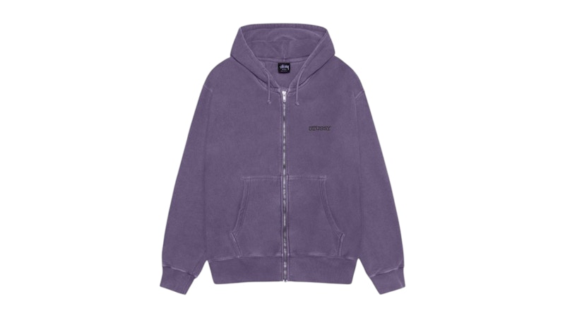 Stussy Jumbo Pig Dyed Zip Hoodie Grape Men's - SS26 - US