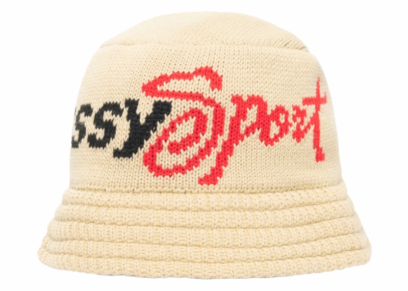 Stussy Knit Sport Bucket Hat Khaki Men's - FW24 - GB