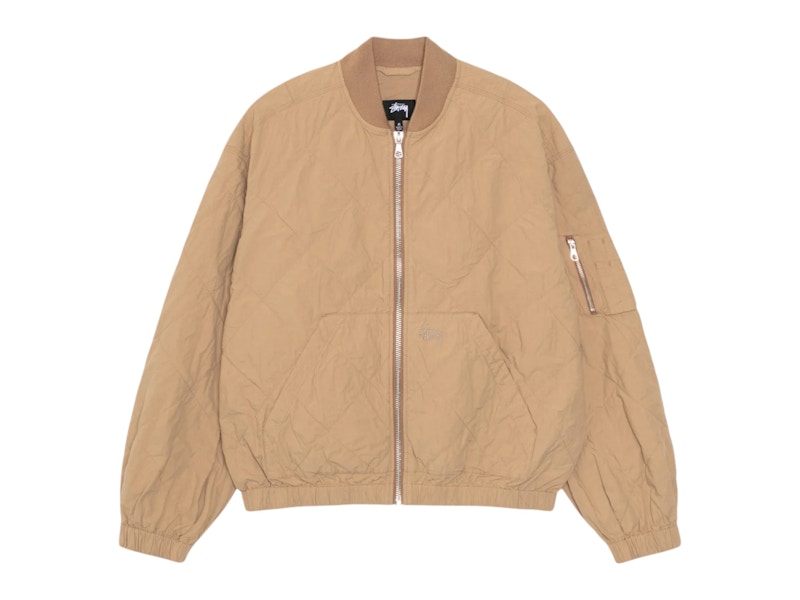 [STUSSY]★25SS★韓国人気★LIGHTWEIGHT COTTON BOMBER Stussy Lightweight Cotton Bomber Jacket Khaki Men's - SS25 - US