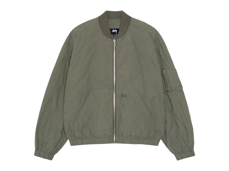 [STUSSY]★25SS★韓国人気★LIGHTWEIGHT COTTON BOMBER Stussy Lightweight Cotton Bomber Jacket Khaki Men's - SS25 - US