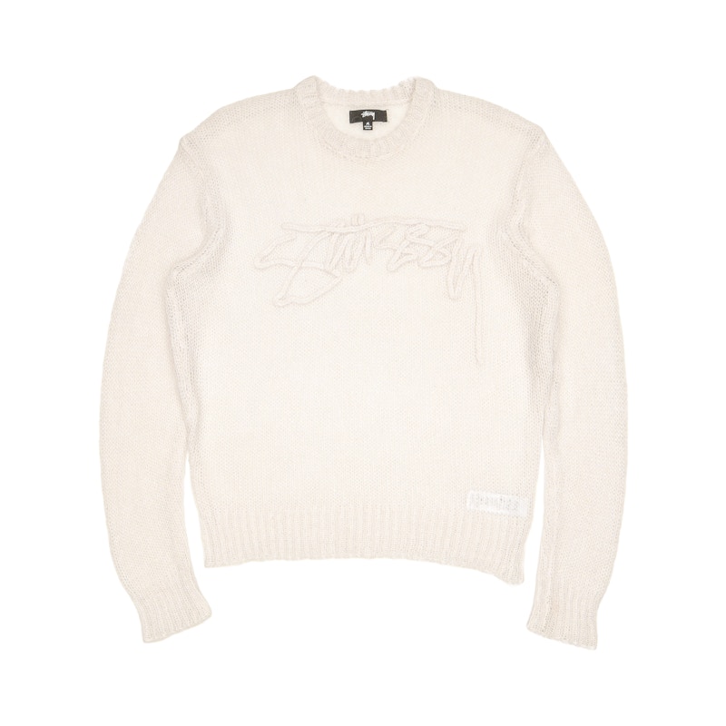 ございますよstussy LOOSE KNIT LOGO SWEATER