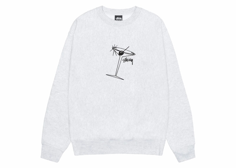 【STUSSY FA24'】Stussy Martini Crew Stüssy: Men's Martini Crewneck (Black) | DSMNY E-SHOP