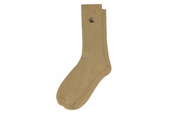 Stussy Metallic Crown Dress Sock Metallic Gold
