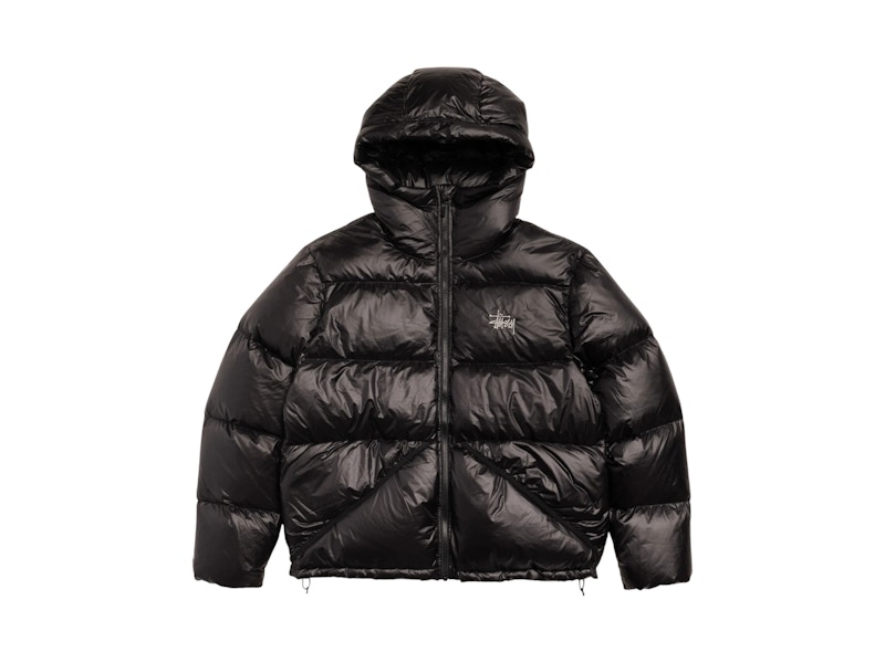 STUSSY Pre-owned Micro Ripstop Down Hooded Parka In Jacket Jet Black