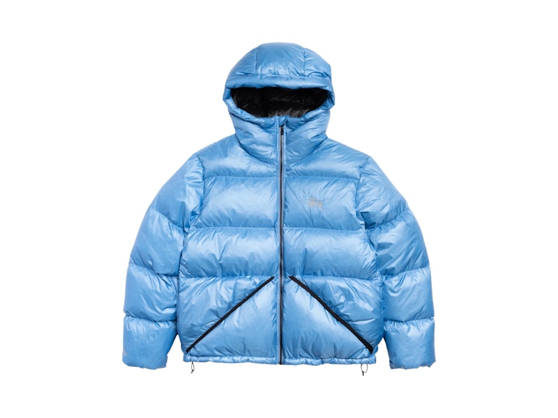Pre-owned Stussy Micro Ripstop Down Hooded Parka In Jacket Sky Blue