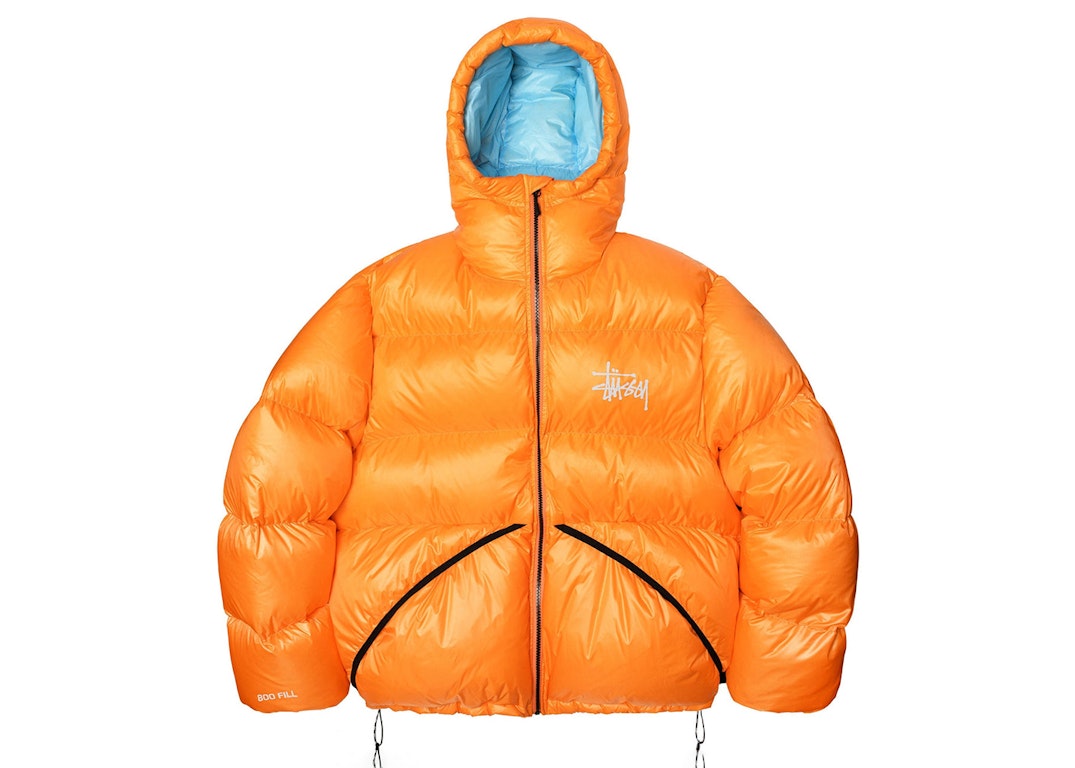 Pre-owned Stussy Micro Ripstop Down Parka Jacket Orange