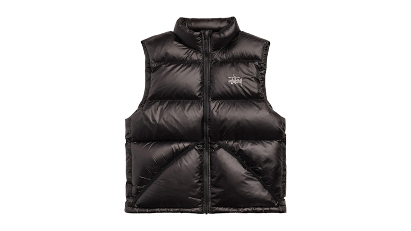 Pre-owned Stussy Men's  Micro Ripstop Down Vest In Black