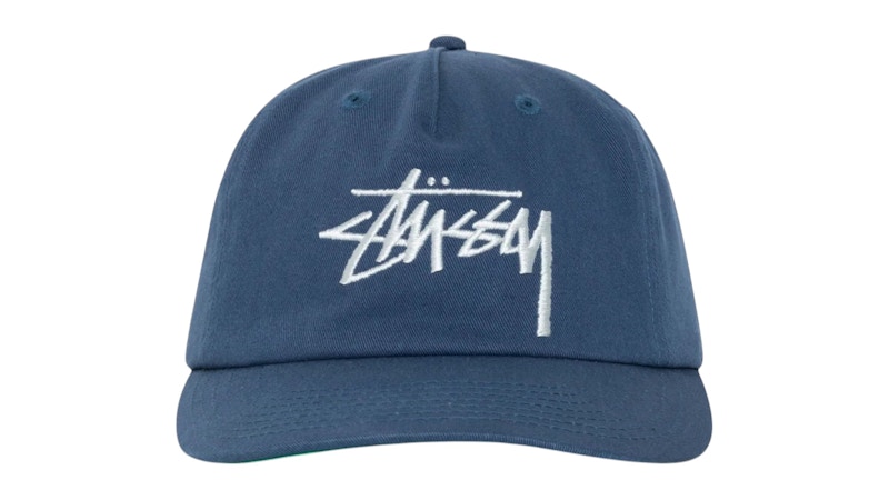 Stussy Mid-Depth Big Stock Snapback Deep Blue Men's - SS25 - GB