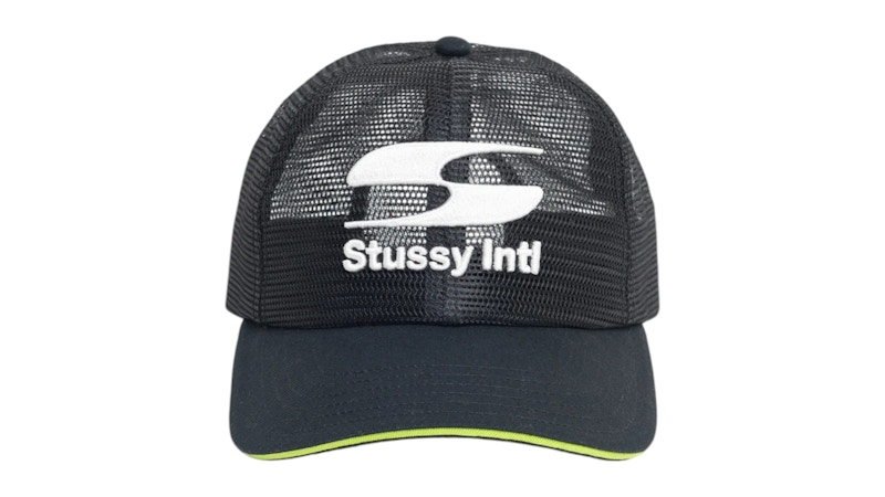 Stussy Mid-Depth Moto S Mesh Trucker Cap Black Men's - SS26 - US