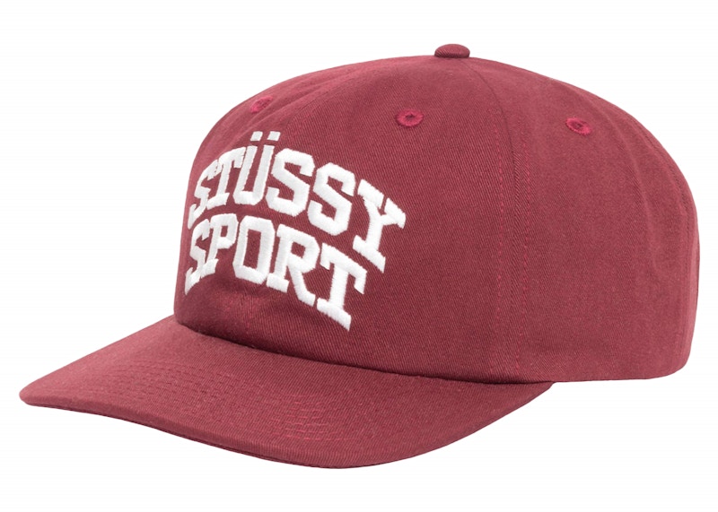 Stussy MID-DEPTH SPORT SNAPBACK CAP マルーン Stussy Mid Depth Sport Snapback Maroon Men's - FW24 - US