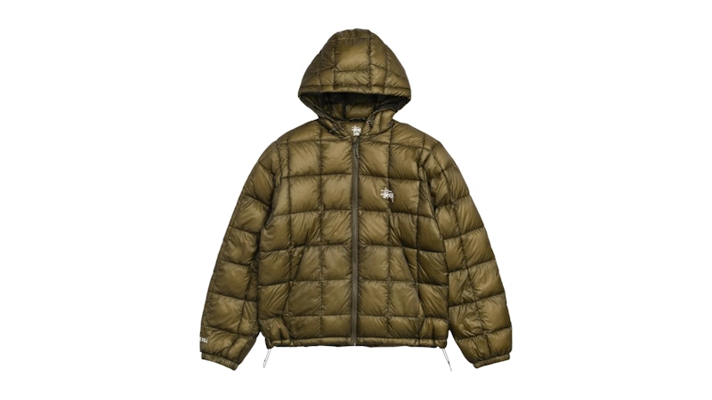 Stussy Midweight Hooded Puffer Jacket Olive Men's - SS26 - US