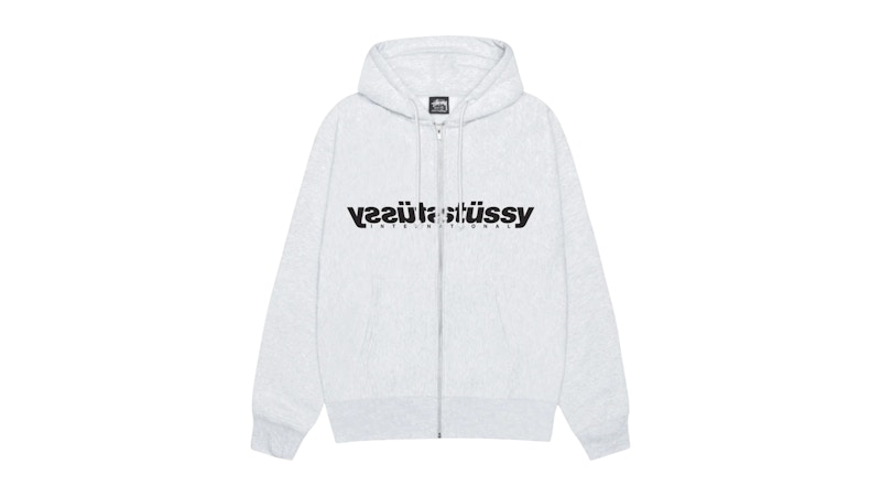Stussy Mirror Zip Hoodie Ash Heather Men's - FW25 - US