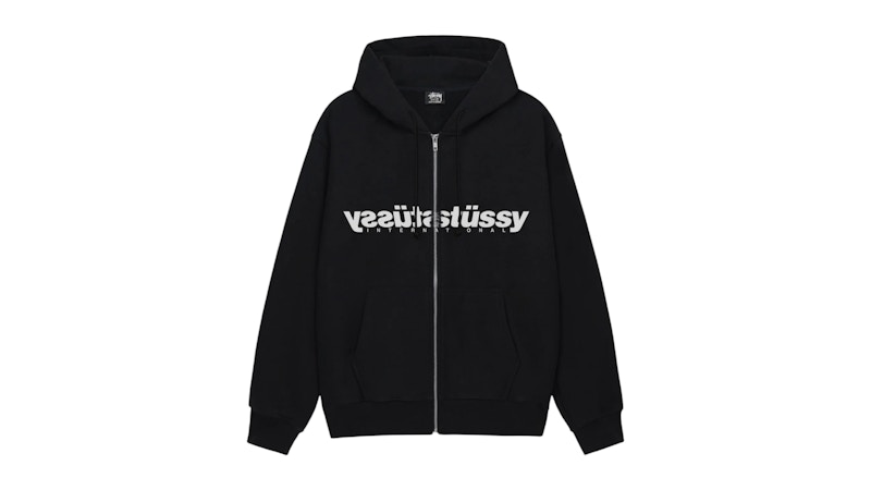 Stussy Mirror Zip Hoodie Black Men's - FW25 - US