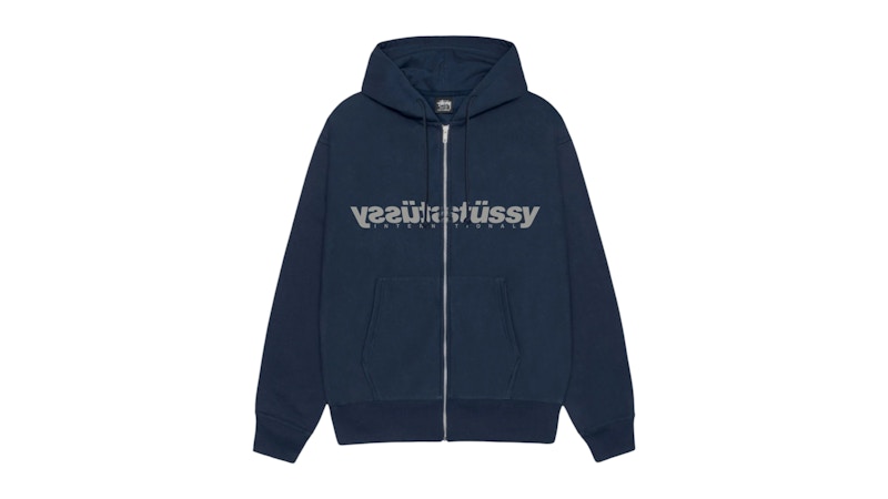 トップス STUSSY REFRACTED zip hoodie navy 24ss Stussy Refracted Zip Hoodie Navy Men's - SS24 - US