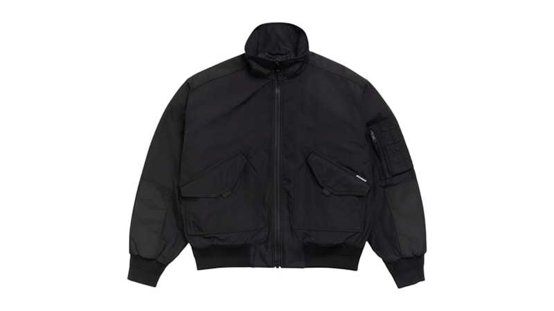 Stussy Mock Neck Flight Bomber Jacket Black Men's - SS26 - US