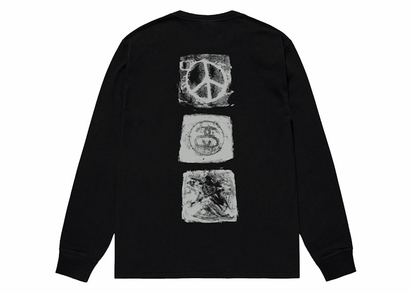 ★24AW 大人気★Stussy MONO LS TEE Stussy Mono L/S Tee Black Men's - FW24 - US