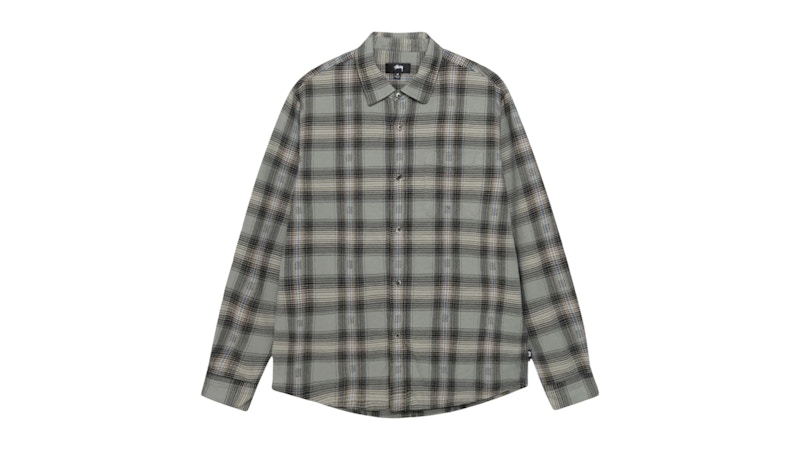 Stussy Motif Plaid Shirt Grey Men's - SS25 - US