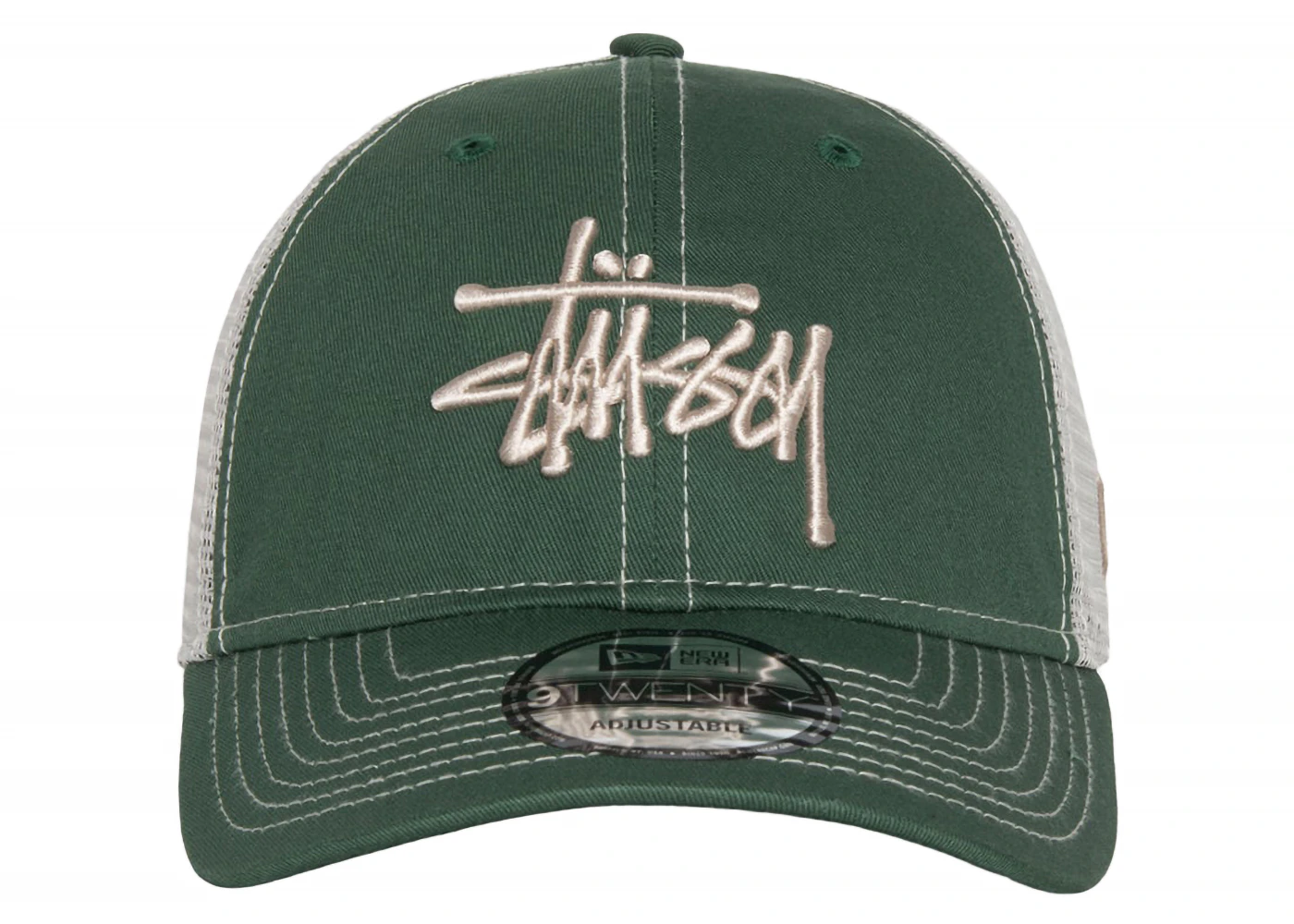 Stussy New Era 9Twenty Basic Trucker Green Men's SS24 US