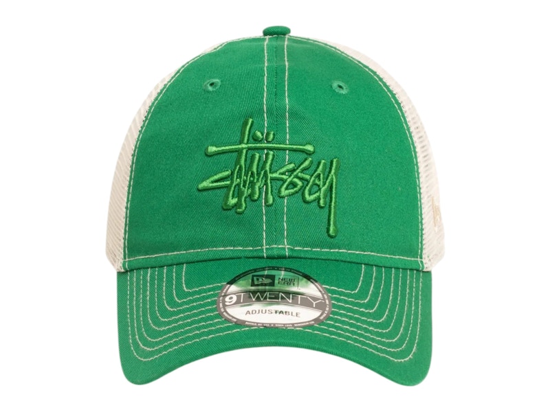 STUSSY×NEW ERA 9TWENTY BASIC green Stussy New Era 9Twenty Tonal Basic Trucker Kelly Men's - FW25 - US
