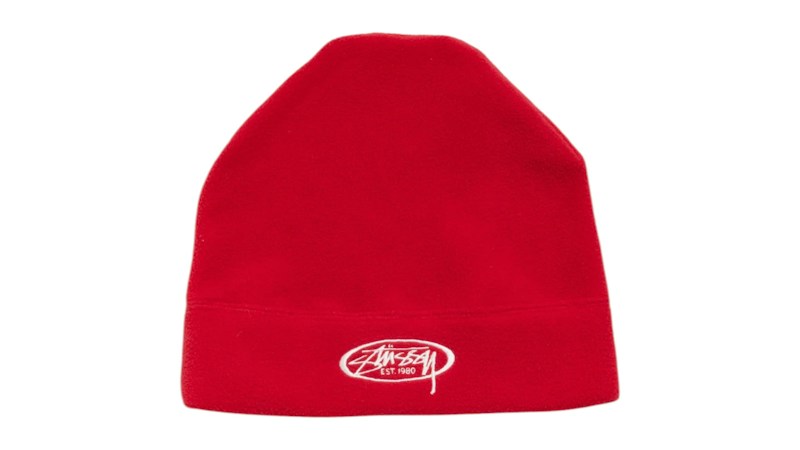 Casquillo de forro polar ovalado Stussy Rojo