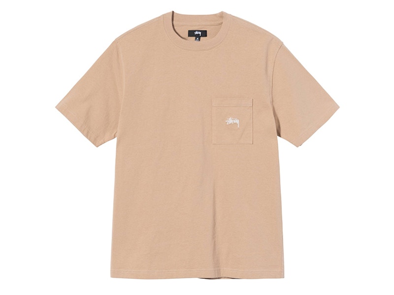 Stussy Overdyed SS Pocket T-Shirt Tan Men's - US