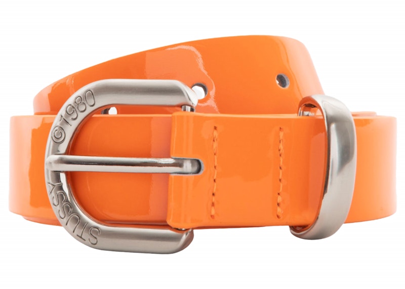 Stussy Patent Leather Belt Neon Orange Men s SS24 US