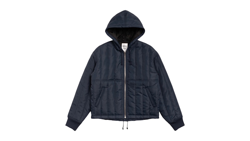 Stussy Quilted Nylon Work Jacket Navy Men's - FW25 - US
