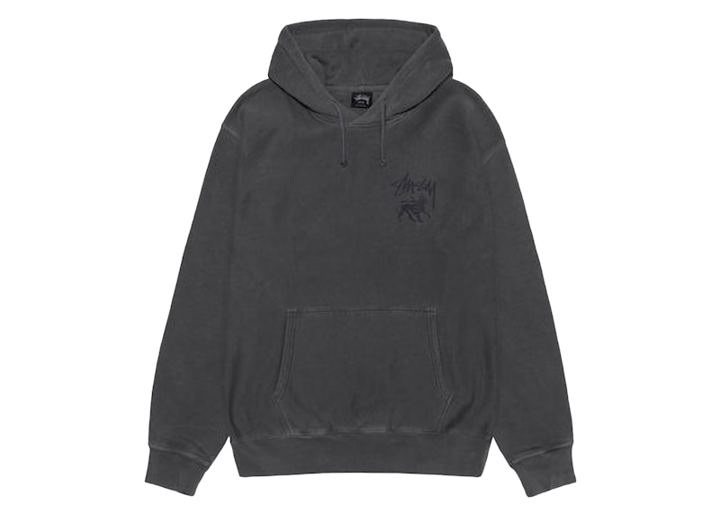 Stussy Rasta Lion Pigment Dyed Hoodie Black Men's - FW24 - US