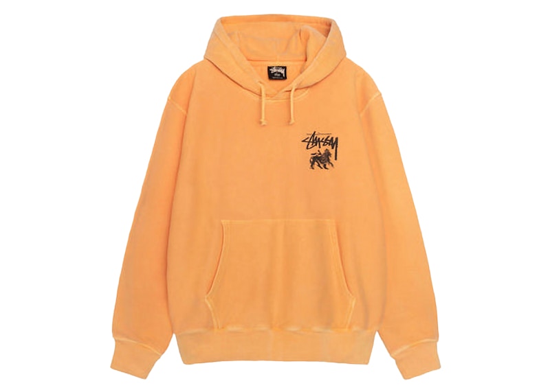 【STUSSY】★パーカー★ RASTA LION HOODIE PIGMENT DYED Stussy Rasta Lion Pigment Dyed Hoodie Orange Men's - FW24 - US