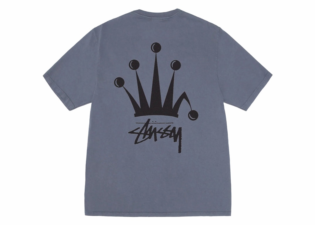 Pre-owned Stussy Regal Crown Pigment Dyed T-shirt Indigo